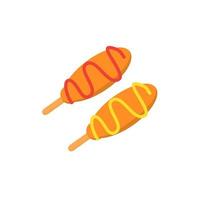 Corndog color vector icon