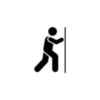 Man fitness gym shoot the wall with arrow pictogram vector icon