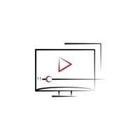 video tutorials 2 colored line vector icon