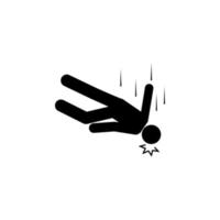 Man, head, injure, head, fall vector icon