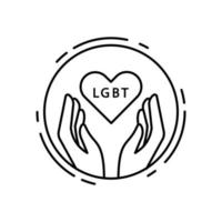 Hands, heart, lgbt vector icon