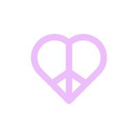 Peace, heart, love vector icon