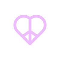 Peace, heart, love vector icon