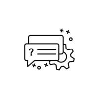 Gear, services, chat bubble vector icon