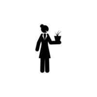 businesswoman, hammer vector icon