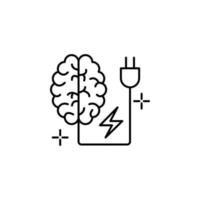 Brain plug vector icon