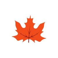 Autumn leave, red vector icon