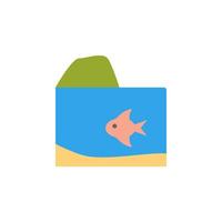 Fish, island, ocean vector icon