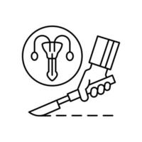 Urologic surgery knife vector icon