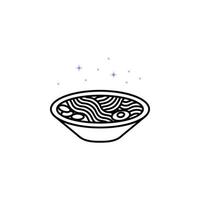 Bowl, hot, food, China culture vector icon