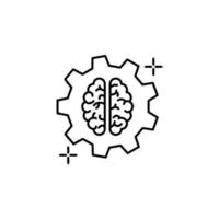 engranaje cerebro vector icono