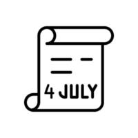 4th July document vector icon