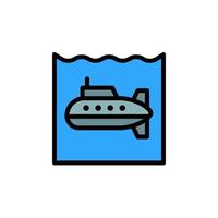 Submarine, ocean vector icon