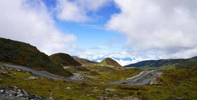 Landscape of Road in Mountain Range of East Sikkim photo