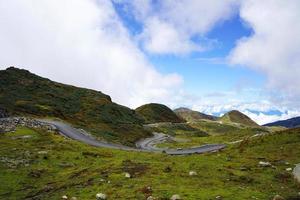 Snake Shape Road in Mountain at East Sikkim photo