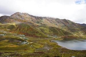 Elephant lake between mountain range in East Sikkim photo