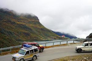 Road Beside the Tsomgo or Changu lake at East Sikkim photo