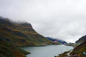 Beautiful Scenic View of Tsomgo or Changu Lake at East Sikkim photo