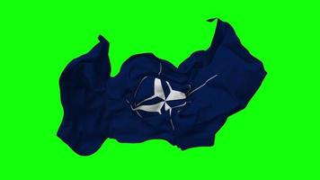 Norden atlantisch Vertrag Organisation, nato Flagge nahtlos Schleifen fliegend im Wind, geloopt stoßen Textur Stoff winken schleppend Bewegung, Chroma Taste, Luma matt Auswahl von Flagge, 3d Rendern video