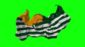 azad Jammu y cachemir, ajk bandera sin costura bucle volador en viento, serpenteado bache textura paño ondulación lento movimiento, croma llave, luma mate selección de bandera, 3d representación video