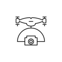 drone with camera field outline vector icon