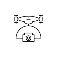 drone with camera field outline vector icon