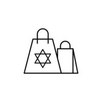 Gift bag, shopping bag, Judaism vector icon