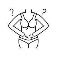 Urogynecology female body vector icon