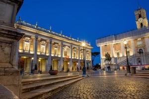 Rome 2023 Campidoglio seat of the municipality of Rome, illuminated in the evening photo