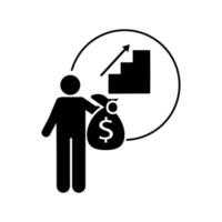 Investor, profit, chart vector icon