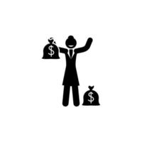 businesswoman, money vector icon