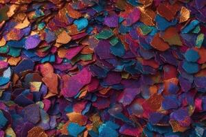 Colourful glittering paper from above created with technology. photo