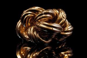 A knot made of gold created with technology. photo