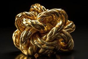 A knot made of gold created with technology. photo