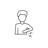 Man pain rib fracture vector icon