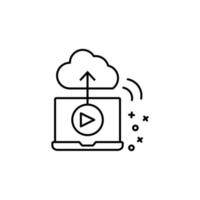 Laptop play video vector icon