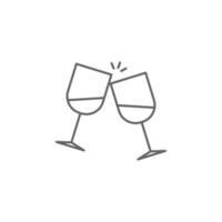 alcohol, dos anteojos, amigos vector icono