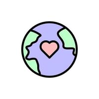 Heart, earth vector icon