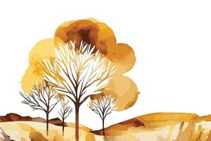 watercolor golden fields with crops illustration design vector