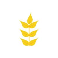 Autumn leave, yellow vector icon