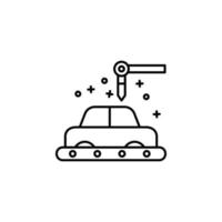 Manufacturing car robotic arm vector icon