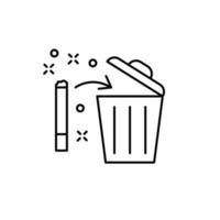 Trash, cigarette vector icon