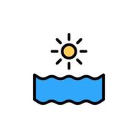 Sun, ocean vector icon