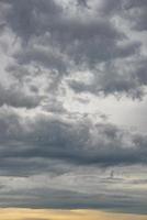 Cover page with dramatic rainy sky with heavy clouds as a background with copy space. photo