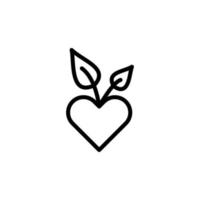 Heart love leaf vector icon