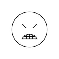 Angry, teeth, emotions vector icon