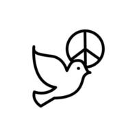 pájaro, paloma, paz vector icono