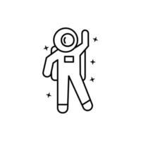 cosmonauta, caminando, estrella vector icono