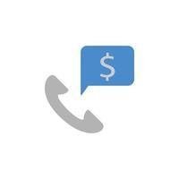 Budget, phone, call, finance, money, banking two color blue and gray vector icon