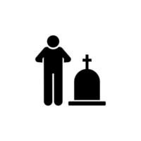 hombre funeral tumba culturas vector icono